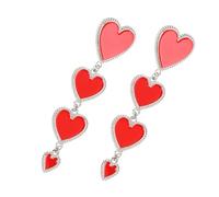 TEMPNAP 1pair Creative Heart-shaped Long Tassel Earrings for Women Antique Silver Studs Durable Accessories for Stylish Looks and Special Occasions