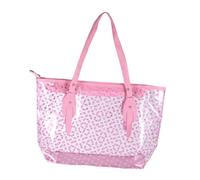 TEMPNAP 1Pc PVC Beach Bag with Round Dots Design Stylish for Women and Fashionable Pink Tote for Beach Travel and Daily Use