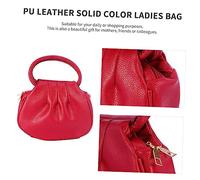 TEMPNAP 1Pc Women Mini PU Solid Color Coin Bag Clutch Wallet for Shopping Stylish Rose Red Handbag Compact Design for Daily Use Secure Zipper Closure Fashionable Mini Accessory