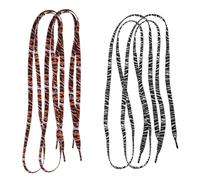 TEMPNAP 2 Pairs Animal Print Shoelaces Zebra and Tiger Patterns Flat Polyester Shoe Laces for Sneakers and Boots, Versatile and Easy to Use for Casual Outings and Sports