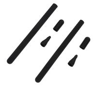 TEMPNAP 2 Sets Shockproof Food-grade Silicone Stylus Holder Sleeve for Pencil Non-slip Scratch-resistant Protective Case with Nib Caps Comfortable Grip Wireless Pairing Compatible Black