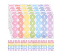 TEMPNAP 20 Sheets Binder Hole Reinforcement Stickers, Self-Adhesive Paper Hole Protectors with Rainbow Design, Loose-Leaf Paper Repair Labels for Office and School Use