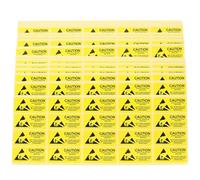 TEMPNAP 200 Pcs Self Adhesive Static Warning Sticker Label Electrostatic Devices Stickers Yellow Paper High Adhesive Backing Easy Application Security Signs for Manufacturing and Storage