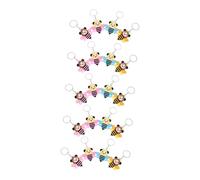 TEMPNAP 20pcs Bee Keychain Decorations PVC Bees Pendant Keyring for Handbag Backpack Cute Happy Keyring Mixed Styles