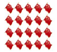 TEMPNAP 20pcs Red Alloy Five-pointed Star Flag Lapel Pins Compact Patriotic Symbol Brooches for Themed Events and Daily Wear Stylish Metal National Flag Badge