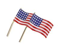 TEMPNAP 2pcs American Flag Lapel Pins Enamel Brooch Star Cutout Patriotic Jewelry for Veterans Day Fourth of July Celebrations Red White Blue Accessories