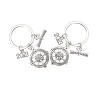 TEMPNAP 2pcs Bachelor's Cap Keyring Metal Graduation Keychains Unique Key Ring for Bag Graduation Keyring