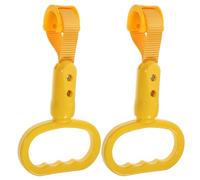 TEMPNAP 2pcs Bus Handle Rings Replacement for Cars and Vehicles, Sturdy Nylon and Plastic Trash Can Lid Pull Handles with Vibrant Yellow Colour and Tear-Resistant Straps for Comfortable