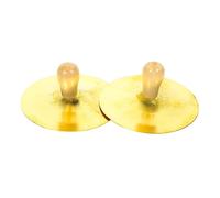 TEMPNAP 2pcs Copper Finger Cymbals with Wooden Handles, Easy to Use and Wear, Small Hand Percussion Musical Instrument for Children’s Party and Learning
