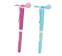 TEMPNAP 2Pcs Creative Fan Adorn Ballpoint Pens Multifunctional Writing Tool for Students Portable Design with Smooth Ink Flow for School Supplies and Summer Use