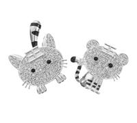 TEMPNAP 2pcs DIY Keychain Making Charms Tiger Alloy Decorations, Not Easy to Break and Deform, Silver Mini Tiger Charms for Handicraft and Mobile Phone Accessories
