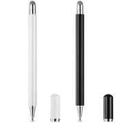 TEMPNAP 2pcs Fine Point Stylus Capacitive Pen Tablet Pens for Touch Screen Quiet Writing Control Stainless Steel Brass Silicone Tip for Playing Games and Note-taking