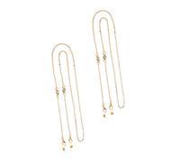 TEMPNAP 2pcs Gold Eyeglass Chain Lanyards with Crystals Anti-lost Spectacles Strap Mask Hanging Chain Necklace for Women Everyday Use