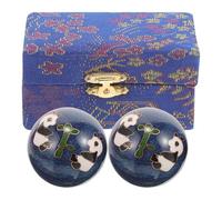 TEMPNAP 2Pcs Hand Exercise Balls 42Mm Baoding Fitness Massage Balls for Finger Training and Hand Relaxation with Low-Temperature Enamel Blue Finish, Portable Muscle Massager for Home