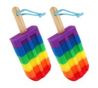 TEMPNAP 2pcs Ice Cream Shape Bath Sponges for Showers and Bathtubs Soft Body Scrubber Shower Sponge with Comfortable Grip and Strong Cleaning Power Exfoliating Loofah Random Color