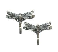 TEMPNAP 2pcs Multifunctional Dragonfly Wall Hooks for Hanging Coats and Decorative Items, Zinc Alloy Material with Vintage-Inspired Silver Finish, for Kitchen and Home Space Optimization
