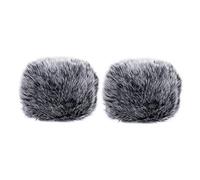 TEMPNAP 2Pcs Plush Microphone Cover Windproof Mic Muff for Outdoor Use Protective Furry Windscreen Compatible Zoom and Handy Recorders Mic Blowout Proof
