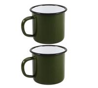 TEMPNAP 2pcs Retro Enamel Coffee Camping Cups, Vintage Enamelware Mugs Resistant to Stains and Lingering Odors, for Outdoor Camping or Office Use, 8cm Size