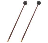 TEMPNAP 2pcs Rubber Tongue Drum Beater with Wooden Handle, Balanced for Left and Right Hand Use, Maintains Tonal Accuracy, Suitable for Music Education and Small Performances, Coffee
