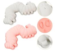 TEMPNAP 2pcs Silicone Candy and Chocolate Mold Non-Stick Caterpillar Shape Baking Molds for Cake Fondant DIY Candy Making Food-Grade Silicone in Blue and Pink