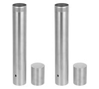 TEMPNAP 2Pcs Stainless Steel Diploma and Document Protector Tubes Portable Cylindrical Storage for Birth Certificates and Blueprints, Suitable for Home and Office 1.18X15.75