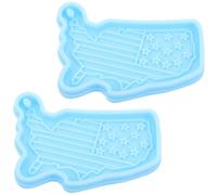 TEMPNAP 2pcs USA Map Silicone Mold for Resin Keychain Casting, Precisely Replicates U.s Territories Contours, Enables Effortless Crafting for DIY Crafts and Patriotic Favors, Unique Design