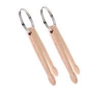 TEMPNAP 2pcs Wooden Drum Stick Keychain Stylish Key Ring Holder for Home Office Car Retro Musical Ornament Expertly Crafted Comfortable Grip Keychain for Musicians