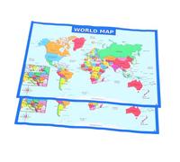 TEMPNAP 2Pcs World Map Poster for Educational Wall Art for Preschool for Home Decor Cognitive Learning