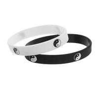 TEMPNAP 2pcs Yin Yang Bracelets Tai Chi Silicone Wristbands Flexible Soft and Comfortable Silicone Material Snug Fit Fashionable Design for Street Dance and Hip-hop Enthusiasts Workout