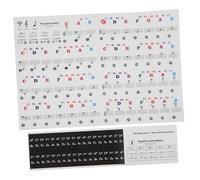 TEMPNAP 2sheets Beginner Piano Keyboard Stickers of Transparent Decals for Memorization for Electronic and Acoustic Pianos Teaching Tool for Music Learners