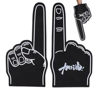 TEMPNAP 3 Pcs Giant Foam Hands Black Eva Material Large Size Cheerleading Support Foam Pointer for Parties and Sports Events