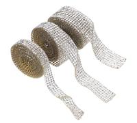 TEMPNAP 3 Rolls White Crystal Adhesive Rhinestone Tape for Crafts and Garments, Super Sparkly Plastic Ribbon, Eye-catching Trim for Sewing and DIY Dress Decoration