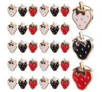 TEMPNAP 30 Pcs Resin Strawberry Sewing Buttons for Smooth Texture and Carefully Polished Finish, for Decorating Lolita Dress Accessories and DIY Crafts