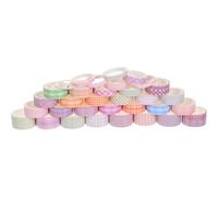 TEMPNAP 32 Rolls 2m Grid Pattern Washi Tape Set - Decorative Fine Masking Paper Tape for Arts, DIY Crafts, Journals, Planners, Scrapbooking and Wrapping in