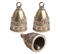 TEMPNAP 3pcs Brass Bell Pendant Charms with Antique Design, Smooth Edges and Safe Finish, for DIY Wind Chimes, Key Chain Charms, and Home Decoration