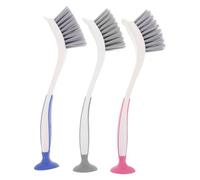 TEMPNAP 3pcs Kitchen Pot Brush with Long Handle Multi-color Dishwashing Brushes for Stubborn Stain Removal Upright Scrubbing Tool for Pots Pans and Dishes Cleaning