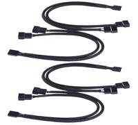 TEMPNAP 4 Pin Pwm Splitter Cable 1007 24awg 4pcs Black Pvc and Copper Material Prevents Data Errors for Computer CPU Fan Power Adapter Designed for Motherboard 4pin Interfaces