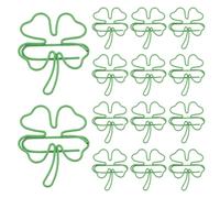 TEMPNAP 40pcs Green Metal Shamrock Paperclips Decorative Four-Leaf Clover Shaped Clips for Office and Stationary Clips in Your Bag, Cute and Vintage Style, Resist Bending and Breaking