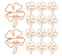 TEMPNAP 40pcs Metal Shamrock Paper Clips in Orange, Versatile and Portable Leaf Shaped Clips for Decorating Notebooks and Wedding Invitations, Saint Patrick Party Favors