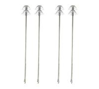 TEMPNAP 4pc Stainless Steel Squid Fishing Hooks Double Layer Set 14 Points, Strong Corrosion Resistance and High Strength, Circle Hook Design for Deep Sea and Freshwater Squid and Octopus
