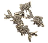 TEMPNAP 4pcs Bird Bath Copper Disks, Brass Fish Shaped Natural Cleaner for Outdoor Garden Bird Baths and Fountains, Safe for Sparrows and Robins, Resistant to Deformation, Rustic