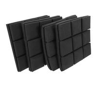 TEMPNAP 4pcs Black Mushroom-head Acoustic Sound Absorbing Panels 25x25x5cm Fire-resistant Soundproofing Foam for Recording Studio and Indoor Noise Reduction Walls