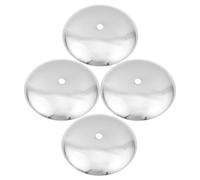 TEMPNAP 4pcs Ceiling Canopy Cover Ceiling Lamp Base 8x8x1cm Metal Round Single Hole 1cm for Pendant Lights Chandelier Replacement Part DIY Lighting Projects