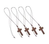 TEMPNAP 4Pcs Cross Necklace Vintage Bible Verse Pendant with Adjustable Knot Cord Unisex Religious Jewelry for Men Women for Casual and Formal Wear