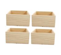 TEMPNAP 4Pcs DIY Wooden Jewelry Storage Boxes Multi Purpose Unpainted Wood Organizer for Small Accessories Gift Packing and Desktop Decor