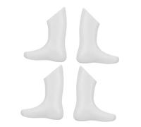 TEMPNAP 4pcs Feet Mannequin Display Models White Plastic Shoe Forms for Socks Booties Sandals Lightweight Hollow Shoe Rack for Retail and Home Use
