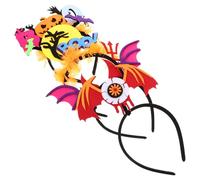 TEMPNAP 4pcs Fluorescent Halloween Headbands with Neon Stripes Ghost Bat Pumpkin Designs Comfortable Party Accessories for Women for Halloween Costumes and Celebrations