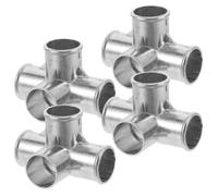 TEMPNAP 4pcs Heavy-Duty Metal Closet Rod Connector 19mm Four-Way Corner Wardrobe Connector with Precision Fit and Easy Assembly for Modular Shelving and Storage Racks