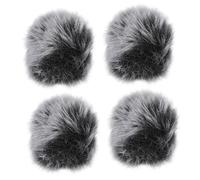 TEMPNAP 4Pcs Microphone Windscreen Cover Furry Wind Muff for Lavalier Mic Noise Reduction Windshield Pop Filter Soft Artificial Fur Protector for Outdoor Indoor Use