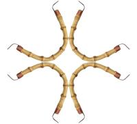 TEMPNAP 4pcs Rattan Handles for Teapot Replacement, Suitable for Ceramic Pot with Span from 11cm to 12cm, Convenient and Sturdy Copper Frame, Beautiful Look, for Teapot Supplies